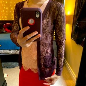 Lace Cover Up - Lace Shawl - Lace Jacket - Button